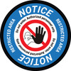 Notice: Restricted Area Do Not Enter Authorized Personnel Only with Icon Circular - Floor Sign Notice: Restricted Area Do Not Enter Authorized Personnel Only with Icon Circular - Floor Sign