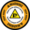 Warning: Robot Moves Without Warning Keep Away with Hazard Icon Circular - Floor Sign
