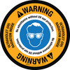 Warning: Ultraviolet UV Radiation Inside No Admittance Without UV Eye Protection with Icon Circular - Floor Sign