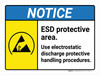 Notice: ESD Protective Area Use Electrostatic Discharge Protective Handling Procedures ANSI Landscape - Wall Sign Notice: ESD Protective Area Use Electrostatic Discharge Protective Handling Procedures ANSI Landscape - Wall Sign