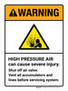 Warning: High Pressure Air Can Cause Severe Injury Shut Off Air Valve ANSI Portrait - Wall Sign Warning: High Pressure Air Can Cause Severe Injury Shut Off Air Valve ANSI Portrait - Wall Sign