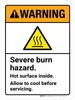 Warning: Severe Burn Hazard Hot Surface Inside Allow To Cool Before Servicing ANSI Portrait - Wall Sign Warning: Severe Burn Hazard Hot Surface Inside Allow To Cool Before Servicing ANSI Portrait - Wall Sign