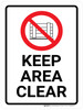 Keep Area Clear with Pallet Icon Portrait - Wall Sign