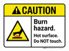 Caution: Burn Hazard Hot Surface Do Not Touch Landscape - Wall Sign