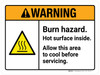 Warning: Burn Hazard Hot Surface Inside Allow This Area To Cool Before Servicing Landscape - Wall Sign