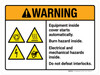 Warning: Equipment Inside Cover Starts Automatically Burn Hazard Inside Electrical And Mechanical Hazards Landscape - Wall Sign Warning: Equipment Inside Cover Starts Automatically Burn Hazard Inside Electrical And Mechanical Hazards Landscape - Wall Sign