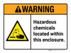 Warning: Hazardous Chemicals Located Within This Enclosure Landscape - Wall Sign Warning: Hazardous Chemicals Located Within This Enclosure Landscape - Wall Sign