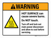 Warning: Hot Surface Can Cause Severe Burns Do Not Touch Turn Off and Lock Out Landscape - Wall Sign Warning: Hot Surface Can Cause Severe Burns Do Not Touch Turn Off and Lock Out Landscape - Wall Sign