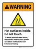 Warning: Hot Surfaces Inside Do Not Touch To Avoid Possible Skin Burns Portrait - Wall Sign
