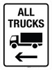 All Trucks with Left Arrow Portrait - Wall Sign