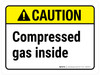 Caution: Compressed Gas Inside Landscape ANSI - Wall Sign Caution: Compressed Gas Inside Landscape ANSI - Wall Sign