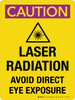 Caution: Laser Radiation Avoid Direct Eye Exposure Class 3R Laser Product Portrait - Wall Sign