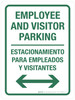Employee And Visitor Parking with Arrows Bilingual Portrait - Wall Sign