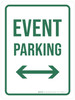 Event Parking with Arrows Portrait - Wall Sign