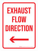 Exhaust Flow Direction with Right Arrow Portrait - Wall Sign