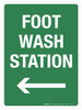 Foot Wash Station with Left Arrow Portrait - Wall Sign