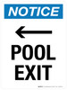 Notice: Pool Exit (with Right Arrow) Portrait - Wall Sign