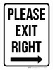 Please Exit Right White Portrait - Wall Sign Please Exit Right White Portrait - Wall Sign
