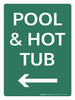 Pool & Hot Tub (with Right Arrow) Portrait - Wall Sign