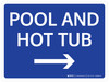 Pool And Hot Tub (with Left Arrow) Landscape - Wall Sign
