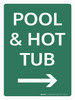 Pool And Hot Tub (with Right Arrow) Landscape - Wall Sign Pool And Hot Tub (with Right Arrow) Landscape - Wall Sign