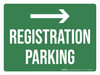 Registration Parking (with Right Arrow) Landscape - Wall Sign