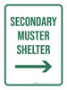Secondary Muster Shelter with Right Arrow Portrait - Wall Sign Secondary Muster Shelter with Right Arrow Portrait - Wall Sign