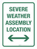 Severe Weather Assembly Location with Arrows Portrait - Wall Sign