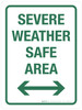 Severe Weather Safe Area with Arrows Portrait - Wall Sign Severe Weather Safe Area with Arrows Portrait - Wall Sign