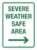 Severe Weather Safe Area with Right Arrow Portrait - Wall Sign