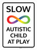 Slow Autistic Child At Play Portrait - Wall Sign Slow Autistic Child At Play Portrait - Wall Sign