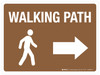 Walking Path (with Right Arrow) Brown Landscape - Wall Sign
