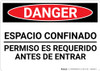 Danger: Spanish Permit Required Sign Espacio Confinado - Wall Sign Danger: Spanish Permit Required Sign Espacio Confinado - Wall Sign