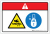 Danger: Auger Hazard Lockout Tagout (Wordless ISO/ANSI) - Label Danger: Auger Hazard Lockout Tagout (Wordless ISO/ANSI) - Label