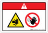 Danger: Body Crush Hazard Keep Clear (Wordless ISO/ANSI) - Label