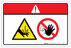 Danger: Cut or Sever Hazard Keep Clear (Wordless ISO/ANSI) - Label Danger: Cut or Sever Hazard Keep Clear (Wordless ISO/ANSI) - Label