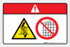 Danger: Cutting Finders or Hand by Rotating Blade Hazard (Wordless ISO/ANSI) - Label