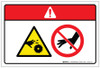 Danger: Cutting Fingers or Hand by Rotating Blade Hazard (Wordless ISO/ANSI) - Label Danger: Cutting Fingers or Hand by Rotating Blade Hazard (Wordless ISO/ANSI) - Label