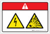 Danger: Electric Shock Hazard Explosive Material (Wordless ISO/ANSI) - Label Danger: Electric Shock Hazard Explosive Material (Wordless ISO/ANSI) - Label