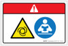 Danger: Equipment Starts Automatically Read User Guide Before Operating (Wordless ISO/ANSI) - Label Danger: Equipment Starts Automatically Read User Guide Before Operating (Wordless ISO/ANSI) - Label