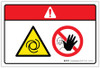 Danger: Equipment Starts Automatically Stay Clear (Wordless ISO/ANSI) - Label