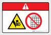 Danger: Hand Crush Hazard Force From Above (Wordless ISO/ANSI) - Label