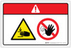 Danger: Hand Crush Hazard (Wordless ISO/ANSI) - Label Danger: Hand Crush Hazard (Wordless ISO/ANSI) - Label