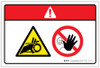 Danger: Hand Entanglement Hazard Chain Drive Stay Clear (Wordless ISO/ANSI) - Label Danger: Hand Entanglement Hazard Chain Drive Stay Clear (Wordless ISO/ANSI) - Label