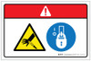 Danger: Sking Puncture Hazard Lockout Tagout (Wordless ISO/ANSI) - Label Danger: Sking Puncture Hazard Lockout Tagout (Wordless ISO/ANSI) - Label