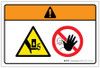 Warning: Hand Crush Force From Above Stay Clear (Wordless ISO/ANSI) - Label Warning: Hand Crush Force From Above Stay Clear (Wordless ISO/ANSI) - Label