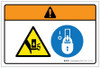 Warning: Hand Crush Force Lockout Tagout (Wordless ISO/ANSI) - Label