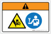 Warning: Hand Crush Force Read User Guide Before Operating (Wordless ISO/ANSI) - Label Warning: Hand Crush Force Read User Guide Before Operating (Wordless ISO/ANSI) - Label