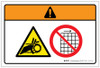 Warning: Hand Entanglement Hazard Chain Drive (Wordless ISO/ANSI) - Label