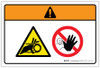 Warning: Hand Entanglement Hazard Chain Drive Stay Clear (Wordless ISO/ANSI) - Label